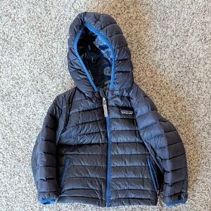 Patagonia Down Sweater Reversible Navy Hooded Jacket